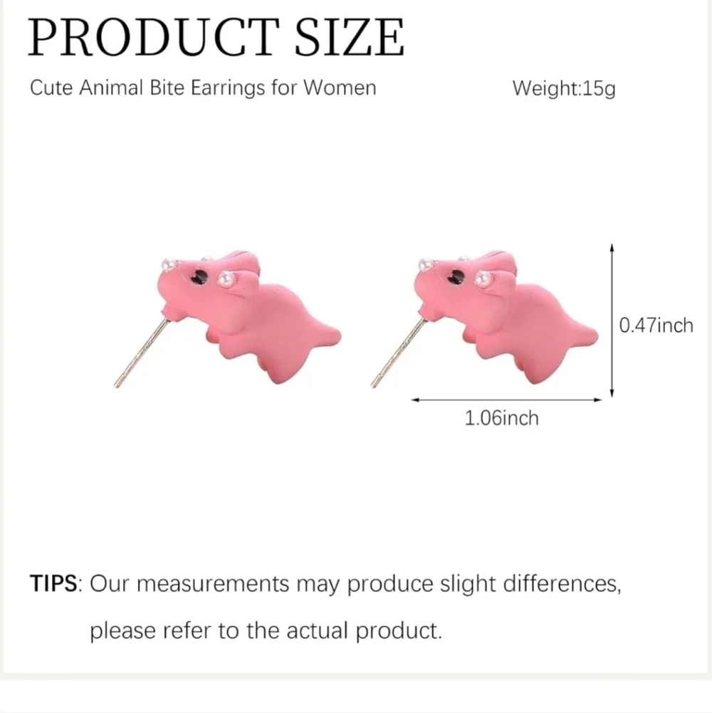 Cute Pink Dinosaur Earrings